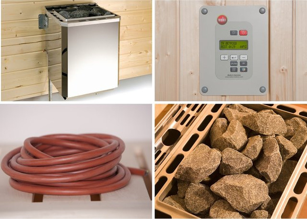Weka Saunaofenset BioS BioAktiv mit 9,0 kW Leistung und digitaler Steuerung in Silber