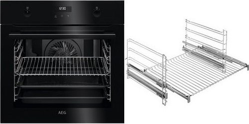 AEG Einbaubackofen BPF535B2VA bestehend aus BPE535020B und TR2LFV in Schwarz - Bild 1