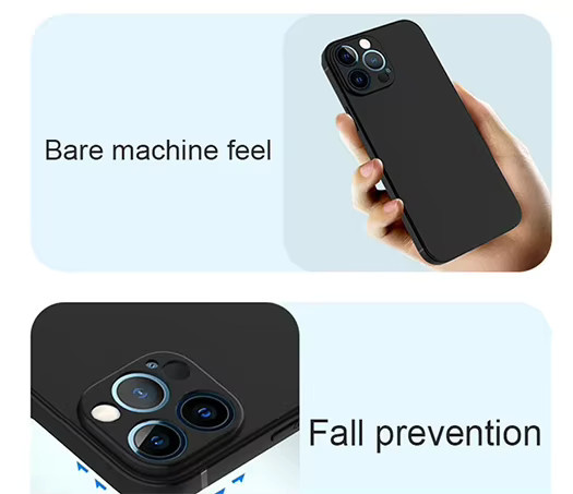 Stoßfeste Silikon-Handyhülle für Apple iPhone 11 bis iPhone 16 Pro Max in Schwarz - Bild 1