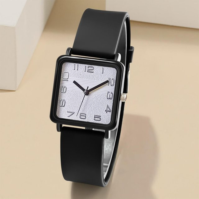 Armbanduhr Quarz, Silikon, Weiß, Eckig, Damen - Bild 1