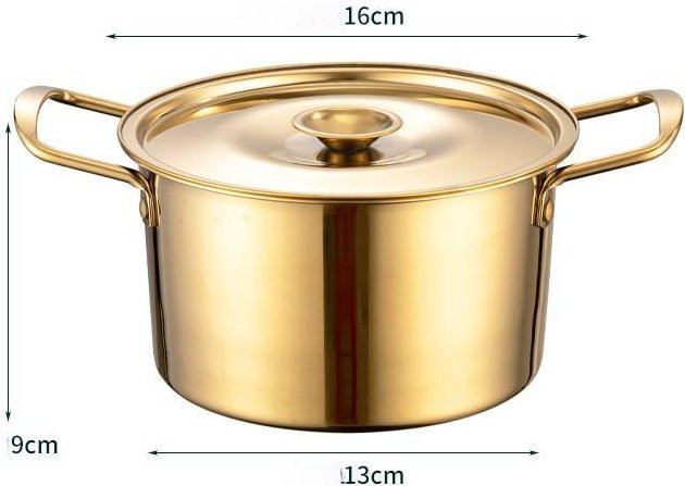 Goldfarbener Kochtopf aus Edelstahl mit Deckel und Antihaftbeschichtung von Yiran Furniture für Induktionsherde - Bild 1