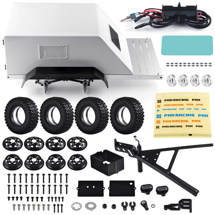 AXSPEED Metall RC Auto Reise Anhänger Hitch Mount Camper Anhänger, 1:18, Zubehör - Bild 2
