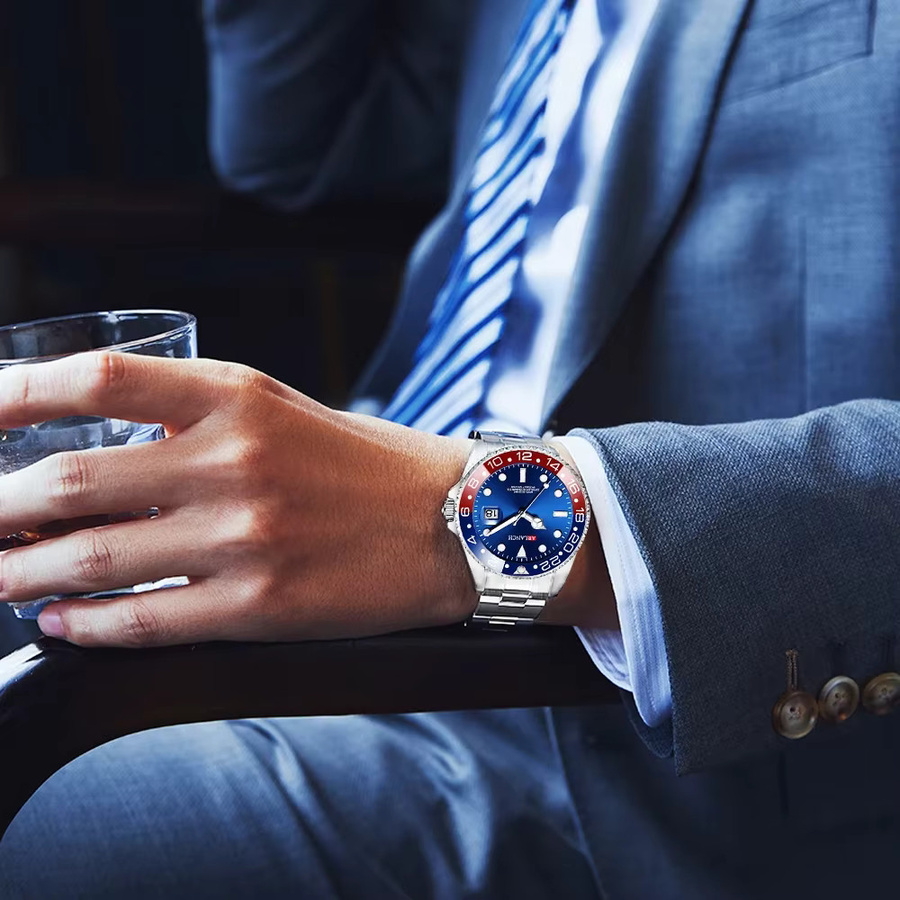 ARLANCH Armbanduhr, Quarz, Edelstahl, Schwarz, Datum, Herren - Bild 5