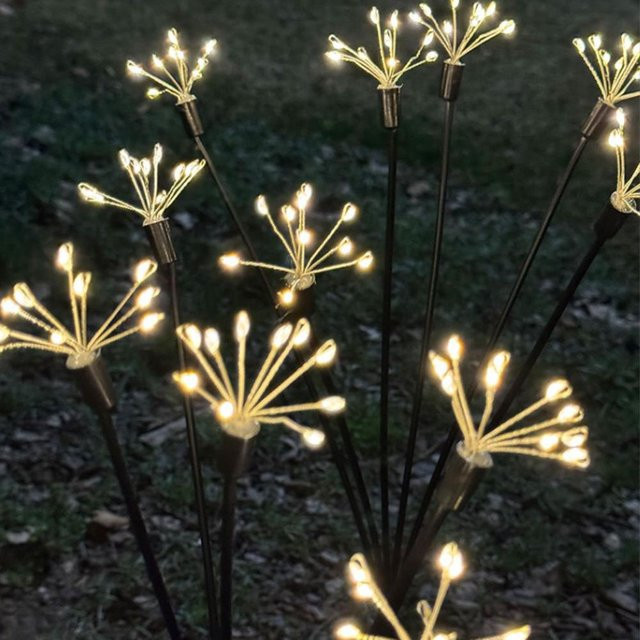 LIUXING Solar-Gartenlichter mit 60 LEDs, wasserdichte Solar-Feuerwerklichter in Warmweiß für die Gartendekoration im Außenbereich - Bild 1