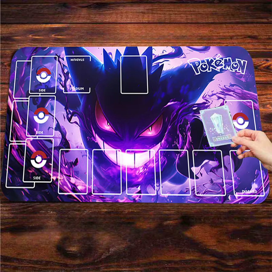 Potdemiel Pokémon Gengar Dark Style TCG Spielmatte mit Zonen, rutschfeste Kartenspielmatte - Bild 3