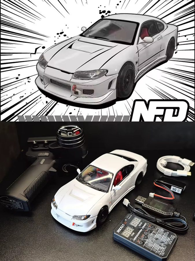 AT 99 MODEL NFD-S15 RC Drift Auto, 1/24, mit Gyroskop, ferngesteuert - Bild 6