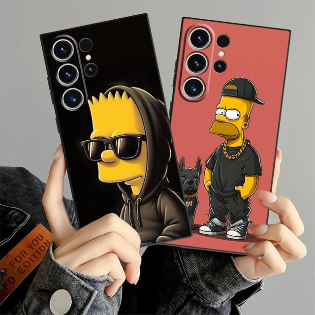 Simpsons Cartoon Handyhülle für Samsung Galaxy Note, S24, S23, S21, S20 und weitere Modelle, Multicolor - Bild 1