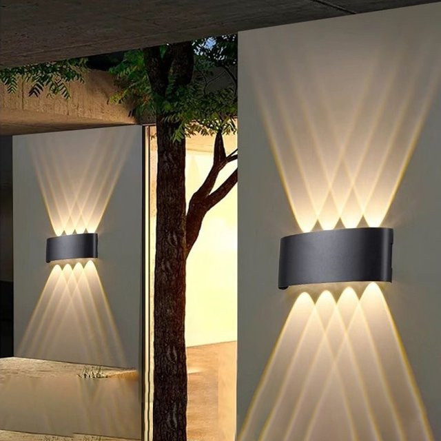 LANGYUE LED Wandlampe IP65 Wasserdicht Modern Up-Down Beleuchtung für Garten, Schlafzimmer und Treppen in Weiß - Bild 1