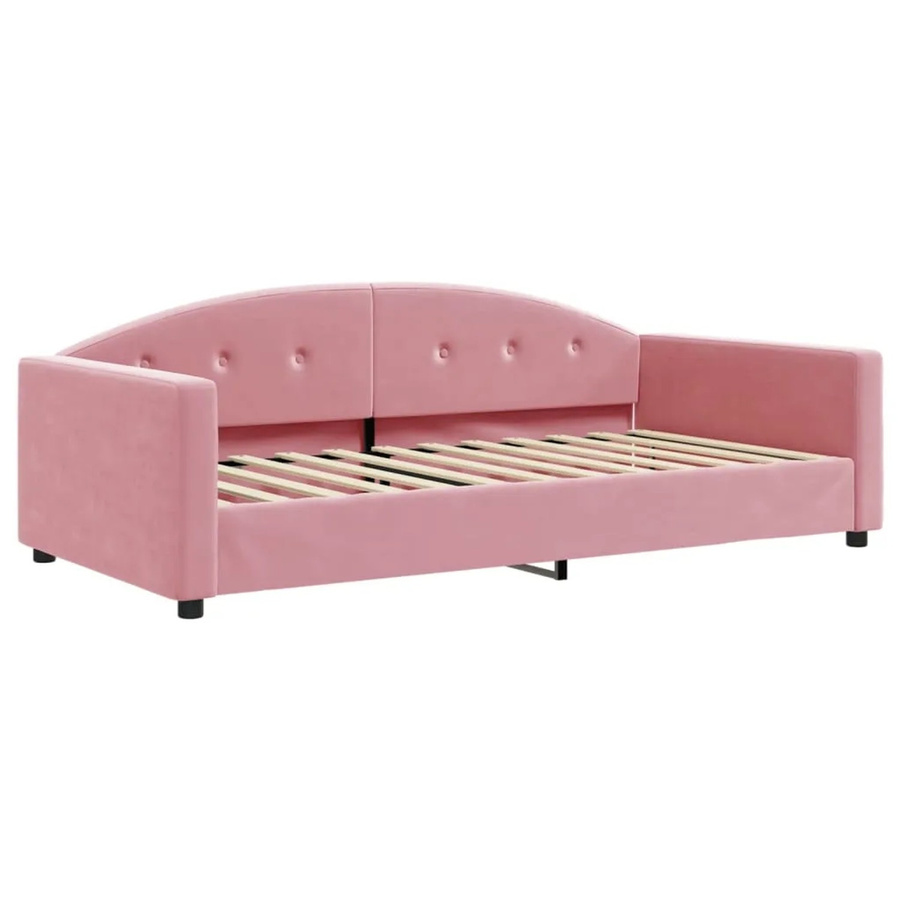 vidaXL Tagesbett in Rosa mit Samtbezug und Schlaffunktion, B/T/H: 200 x 100 x 75 cm - Bild 2