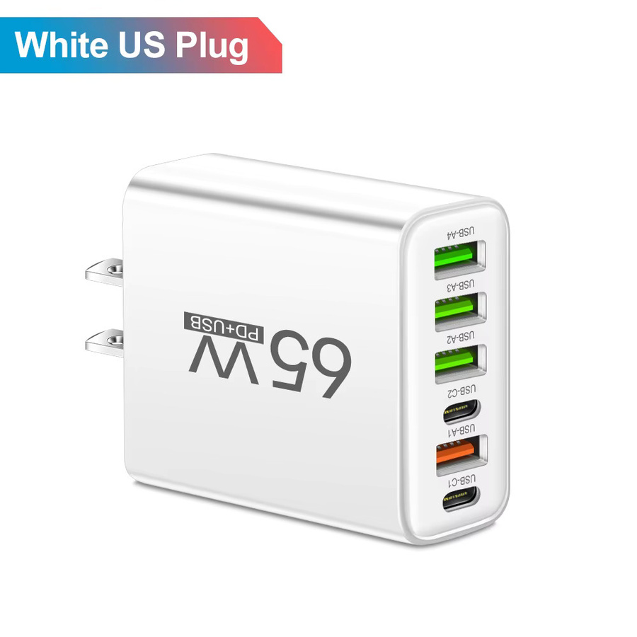 GUSEYEE 65 W USB C Schnellladegerät mit 6 Ports für iPhone, Samsung Galaxy und Xiaomi - Bild 3
