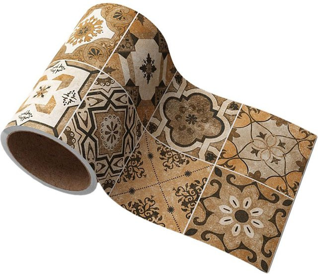 Wasserdichter Wandbelag im mediterranen Floral-Design als selbstklebender Peel and Stick Fliesenspiegel für Bad, Küche und Büro - Bild 1
