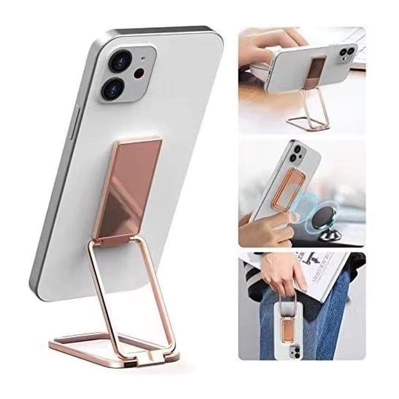 WSSHE Metall Handyhalterung mit 360 Grad Drehung und klappbarem Fingerring für Samsung und iPhone in Silber oder Gold - Bild 3