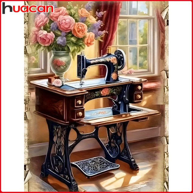 Huacan 5D Diamantmalerei Set Pfingstrosen in Vase, Floral Motiv, Multicolour, B/H: 20 x 30 cm - Bild 1