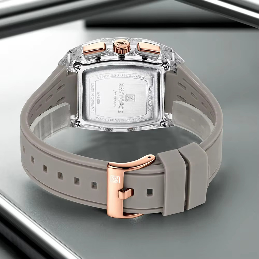 NAVIFORCE Armbanduhr, Tonneau, Quarz, Edelstahl, Schwarz, Herren - Bild 6