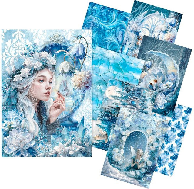 Ciao Bella Motiv-Strohseide Sortiment Frozen Land, 8er-Set in Multi und Blau - Bild 1