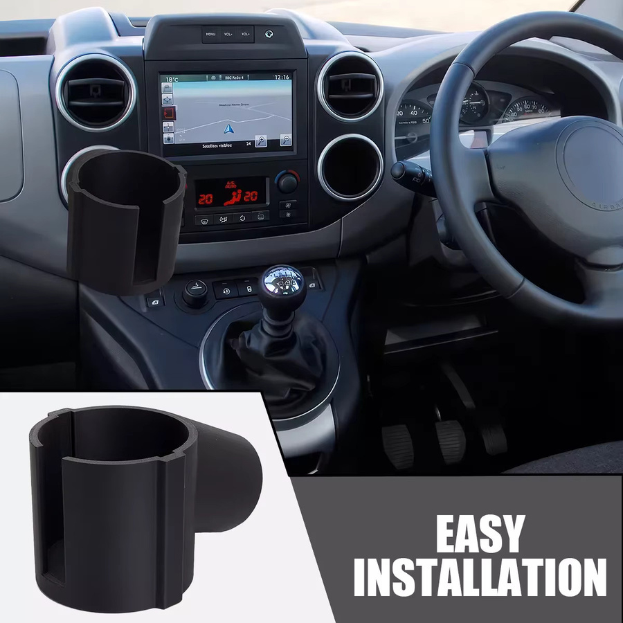 Getränkehalter und Handyhalter in Schwarz für Peugeot Partner und Citroen Berlingo - Bild 2