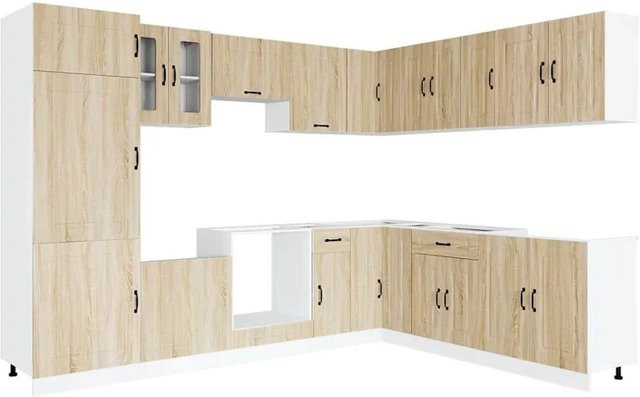 vidaXL Küchenschrank-Set Kalmar aus Holzwerkstoff in Sonoma Eiche, 14-teilig, Braun - Bild 1