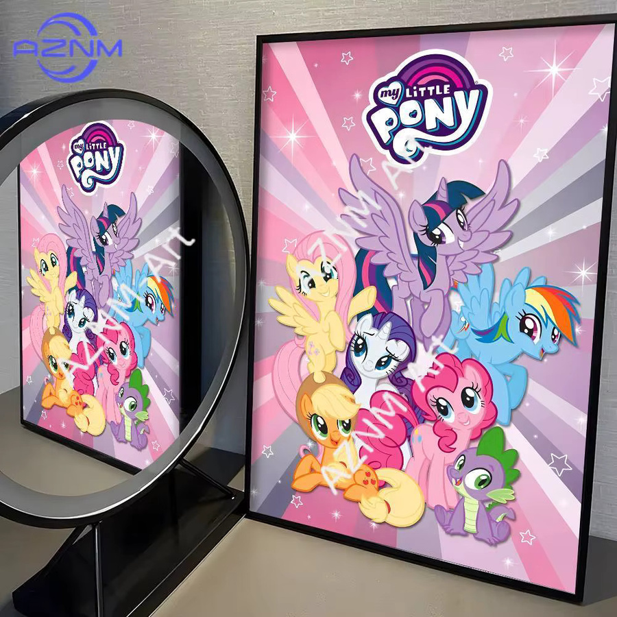 KAYOU My Little Pony Wandkunst-Aufkleber Pink Multicolour Vintage Poster für Wohnzimmer und Bar - Bild 2