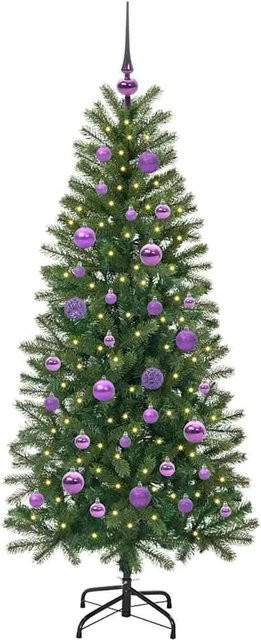 vidaXL Künstlicher Weihnachtsbaum mit 150 warmweißen LEDs in Grün, Höhe: 150 cm, aus PE und PVC - Bild 1