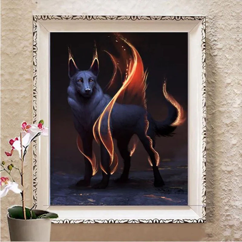 FIYO Diamond Painting 5D DIY Diamantmalerei als quadratisches Mosaik-Bild in Schwarz, B/H: 20 x 30 cm - Bild 1