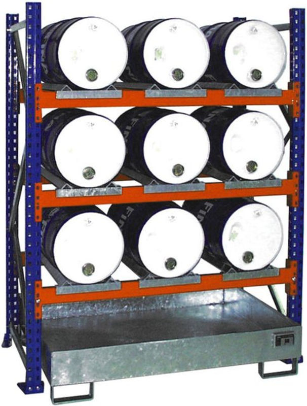 Fassregal BAUER 3004 Grundregal mit Auffangwanne 200 l, 3 Ebenen, B/T/H: 151,0 x 80,0 x 200,0 cm - Bild 2