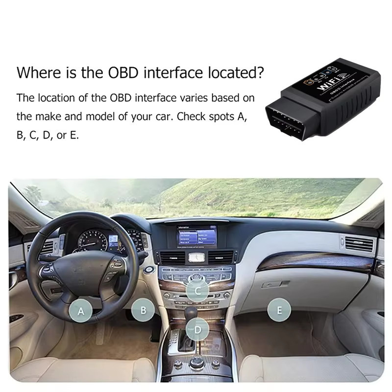 ELM327 WiFi OBD2 Code Reader Scanner V1.5 Auto Diagnose Werkzeug in Schwarz für Android, iOS und PC - Bild 3