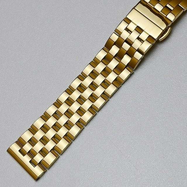 Uhrenarmband Edelstahl, beige, gebogenes Ende, Unisex - Bild 1