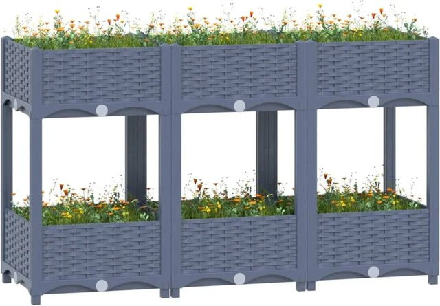 Hochbeet furnicato aus Polypropylen in Grau, B/T/H: 120 x 40 x 71 cm - Bild 1
