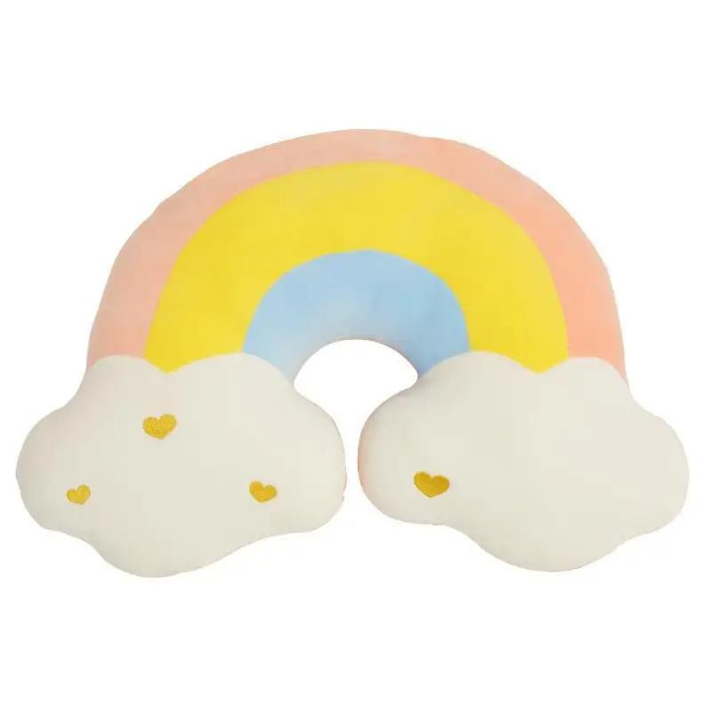 Yiran Furniture Regenbogenkissen mit Wolken und Mond für das Kinderzimmer, Mehrfarbig - Bild 1
