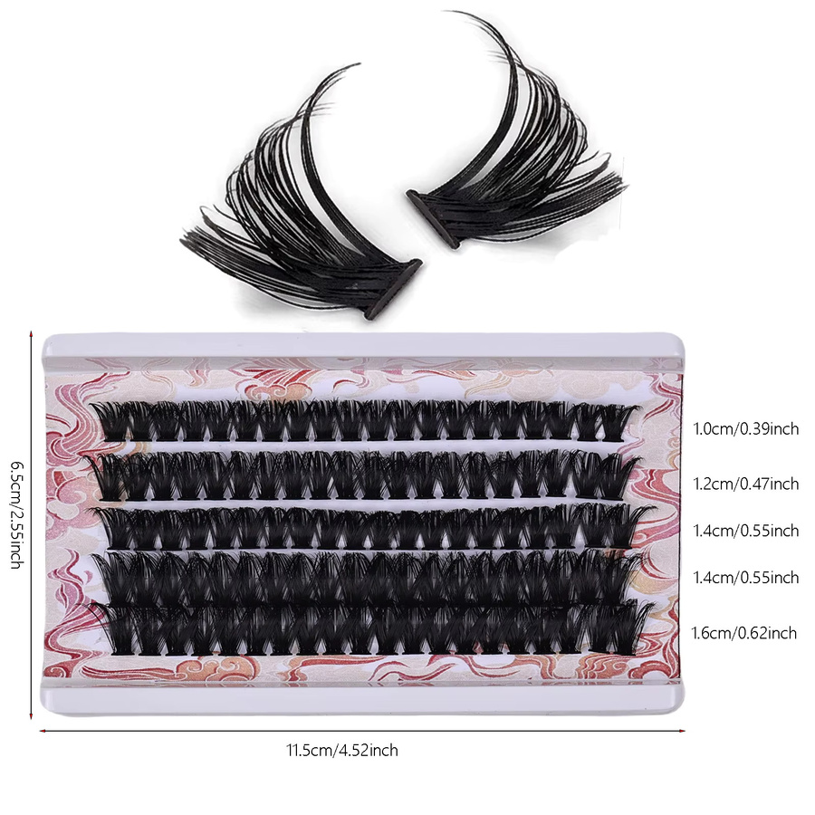 JIEFUXIN Wimpernbüschel, 100 Stück, 3D Russische Volumen-Wimpern, Black, Unisex - Bild 4