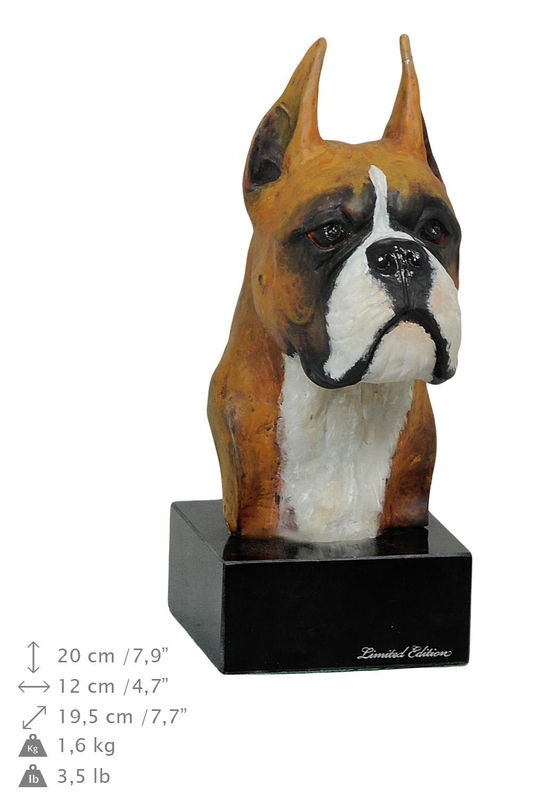 Art-Dog German Boxer I Bemalte Figur aus Kunstharz in Mehrfarbig - Bild 4