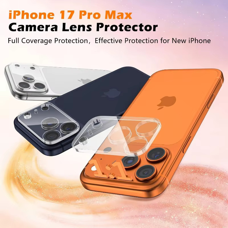 3er-Set Kameraobjektivschutz aus 9H HD Panzerglas in Transparent für iPhone 17 16 15 14 13 12 11 Pro Max - Bild 3