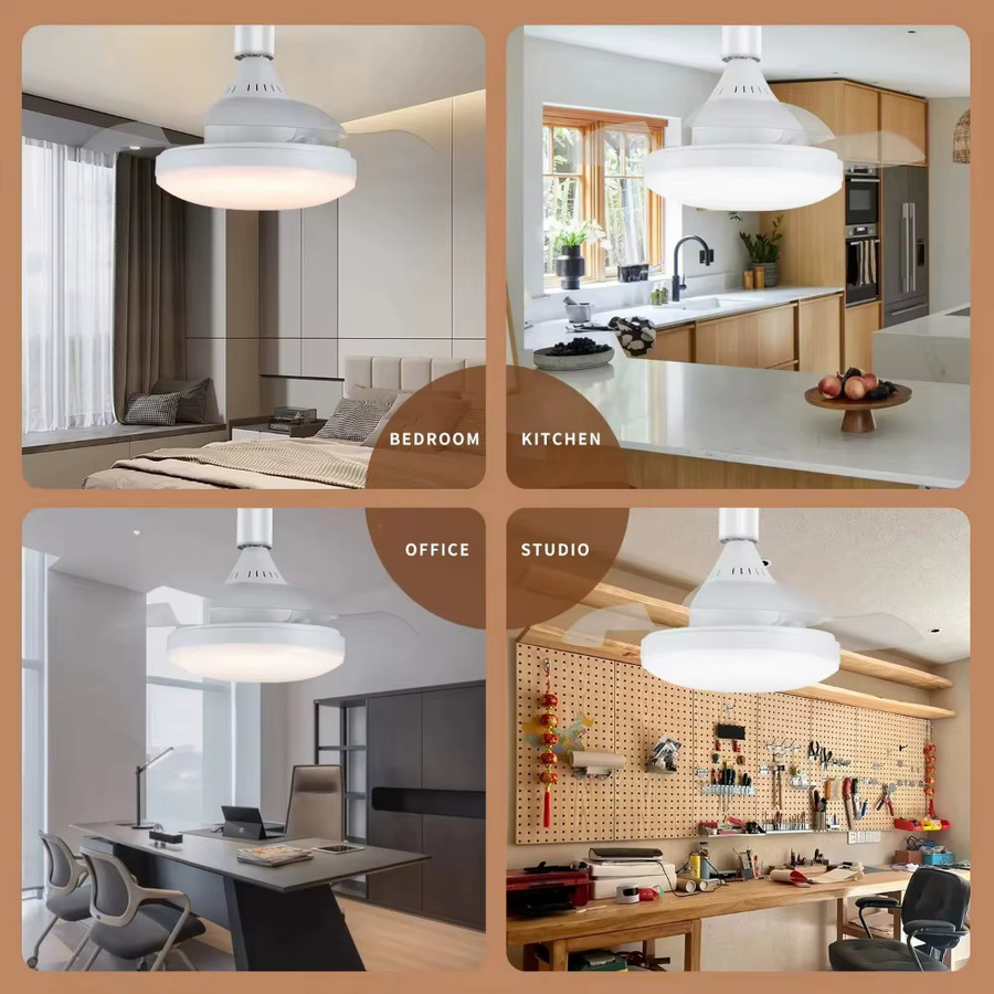 JOYINLED Deckenventilator mit LED-Beleuchtung in Weiß, moderner minimalistischer Stil mit Fernbedienung und geräuscharmem Betrieb - Bild 4