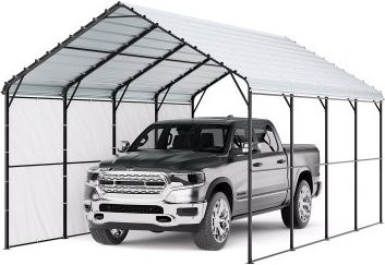 VEVOR Zeltgarage Carport mit verzinktem Stahlrahmen und abnehmbaren Seitenwänden, Mehrzweck-Autounterstand für Pickup, Boot, Auto und Traktoren, B/T/H: 600 x 360 x 315 cm - Bild 1