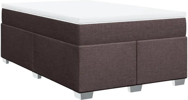 vidaXL Boxspringbett mit Matratze Dunkelbraun B/T/H: 120 x 200 cm, Hybrid mit Taschenfederkern - Bild 1