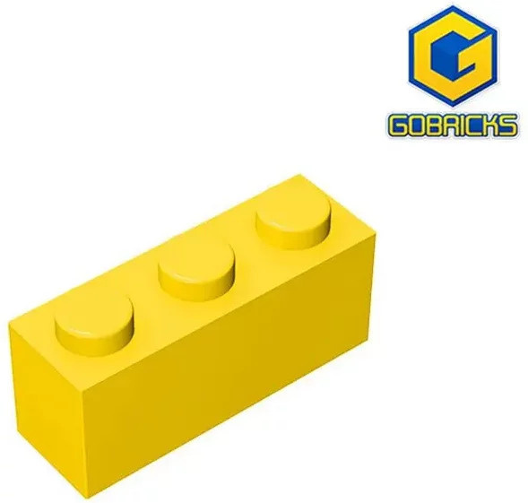 Gobricks GDS-533 Ziegel 1 x 3, Bausteine, Gelb - Bild 1