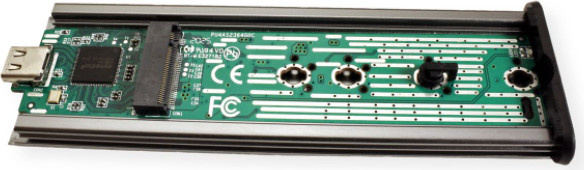 ROLINE M.2 SSD-Gehäuse aus Aluminium mit USB-C Anschluss in Schwarz - Bild 1