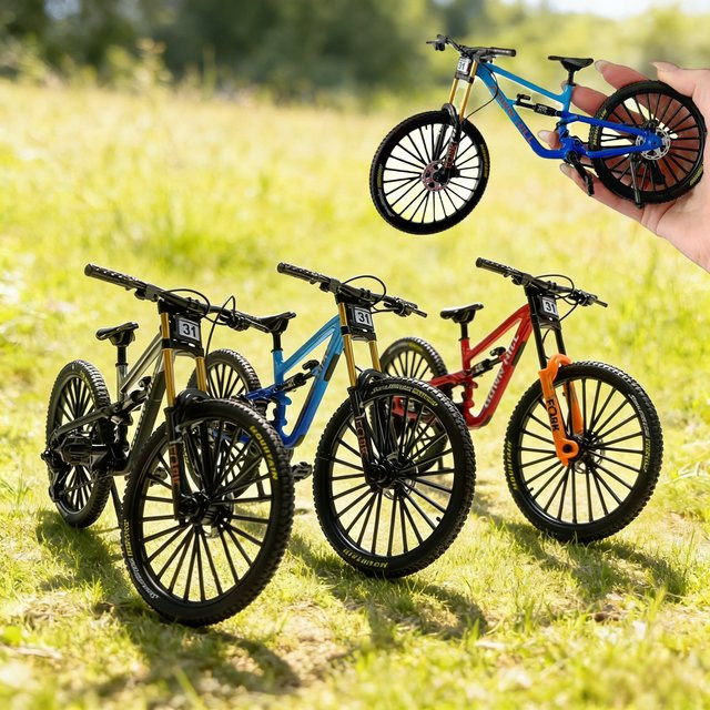 HRZPACT V10 Simulationsmodell Mountainbike, Softtail Downhill Fahrrad, Metall, Rot - Bild 1
