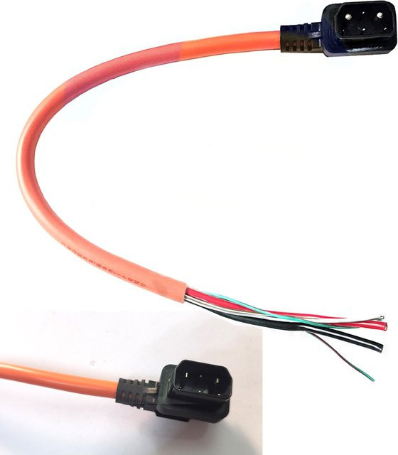 Super Soco Lithium-Ionen-Akku Ladegerät Stecker und Buchsen-Kabel in Orange für TC TS TSX CU - Bild 1