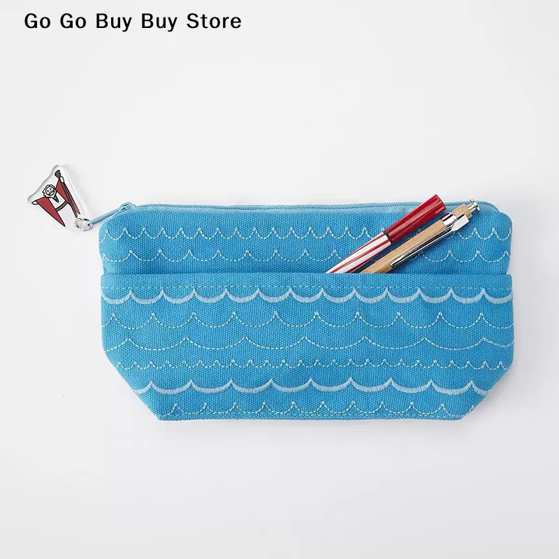 Tragbare Kosmetiktasche und Federmäppchen mit Cartoon-Design Japanischer Ozean in Blau - Bild 3
