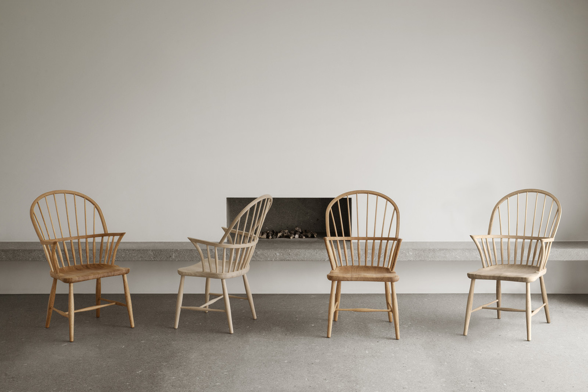Carl Hansen & Søn Windsor Stuhl FH38 mit Armlehnen in Beige, geölt - Bild 2