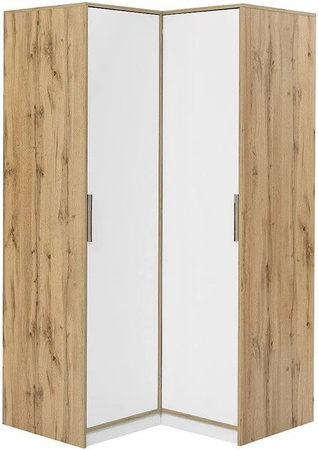 Lamiki Eck-Kleiderschrank Modern in Weiß, B/T/H: 106 x 58 x 200 cm