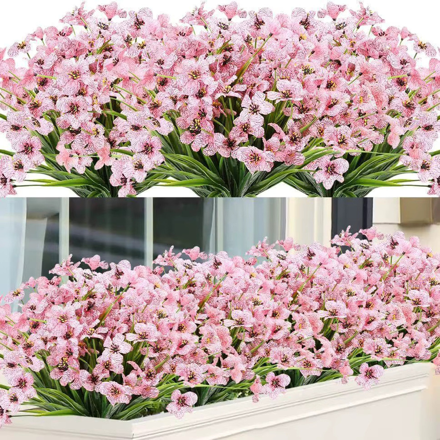Künstliches violettes Gras von Yusheng für Hochzeitsdeko, Vasen oder Garten in den Farben Violett und Pink - Bild 3