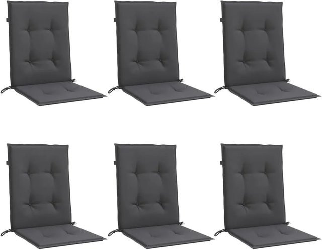 6er Set vidaXL Niedriglehner-Auflagen aus Polyester in Anthrazit, B/T/H: 100 x 50 x 4 cm, UV-beständig - Bild 1