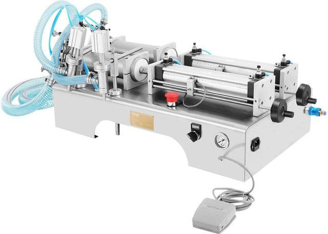 Pneumatische Flüssigkeitsfüllmaschine von Buying Solutions, MB mit zwei Düsen, Edelstahl, Silber, Füllmenge 100–1000 ml - Bild 1
