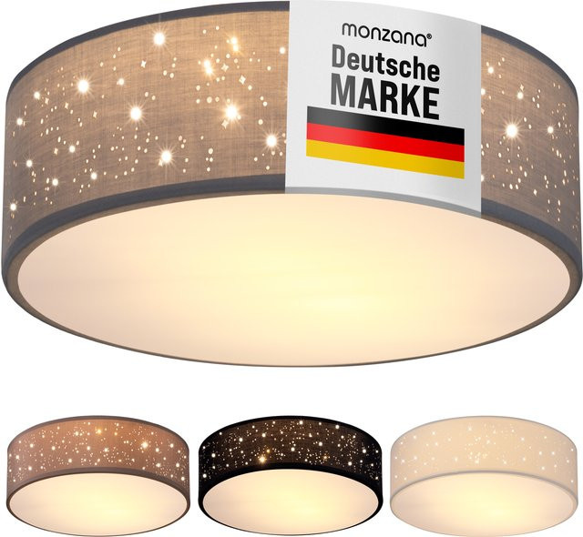 Monzana Deckenlampe Sternenhimmel in Grau aus Stoff und Aluminium, Durchmesser: 38 cm - Bild 1