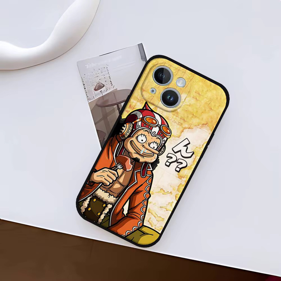 ONE PIECE Usopp Handyhülle aus Silikon für iPhone 17 16 15 14 13 12 11 Pro Max Mini X Xs XR in Schwarz - Bild 4