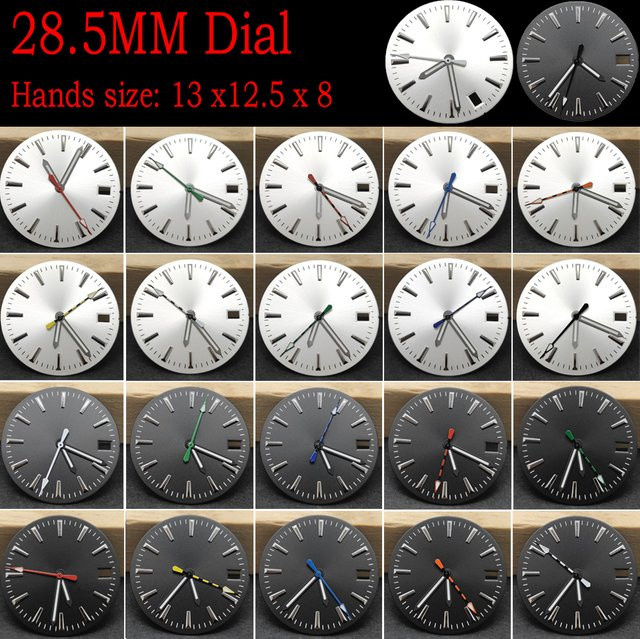MUZHI Zifferblatt Set, 28,5 mm, Grün Leuchtend, Unisex - Bild 1