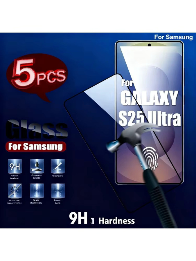 5 Stück Displayschutzfolien aus gehärtetem Glas für Samsung Galaxy S25 S24 Ultra S23 S22 S21 Plus FE, transparent - Bild 6