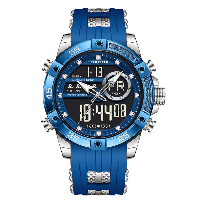 LIGE FOXBOX Digitaluhr, Silikon, Blau, Herren - Bild 7